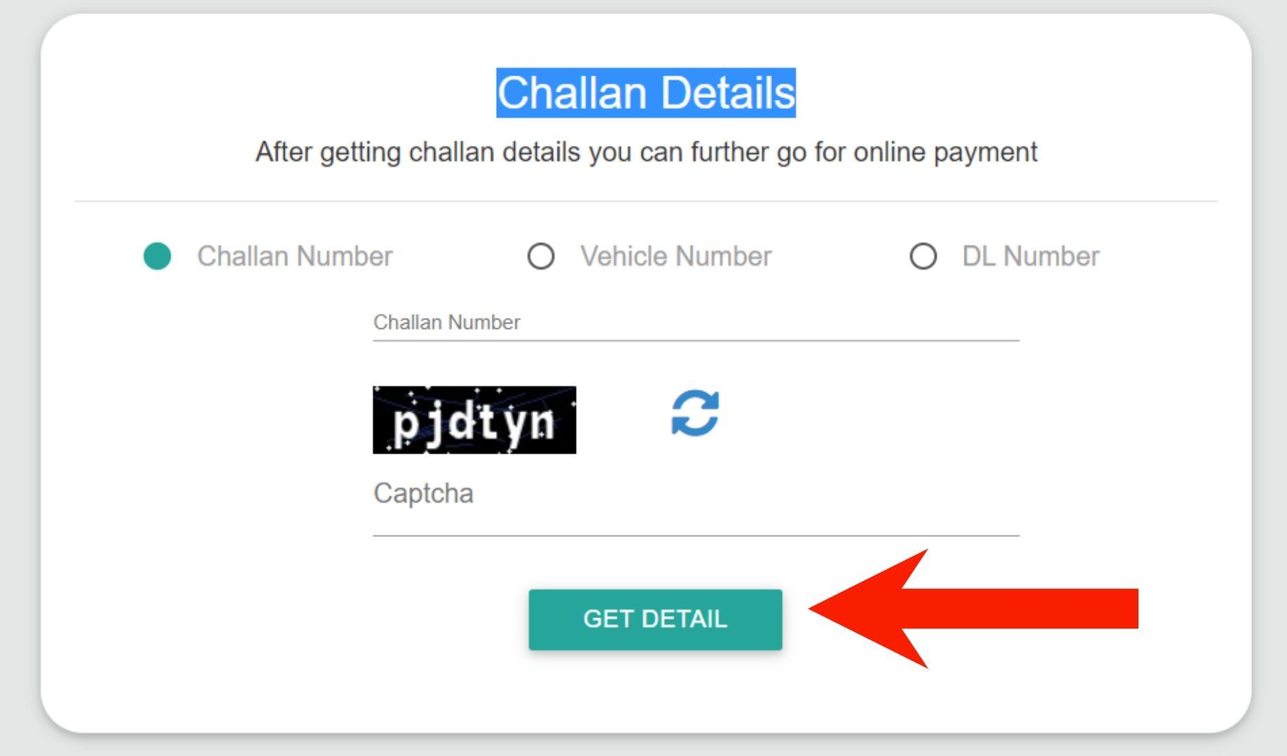 Get Challan Details