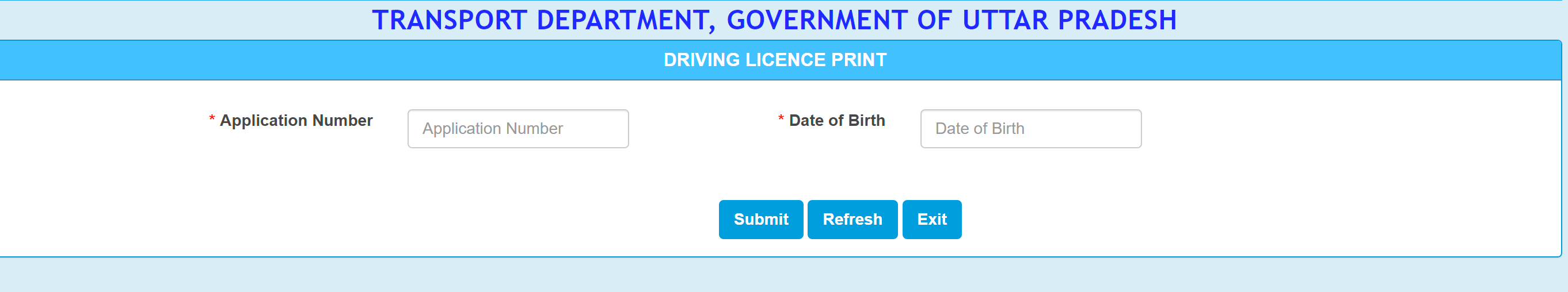 Print Driving Licence