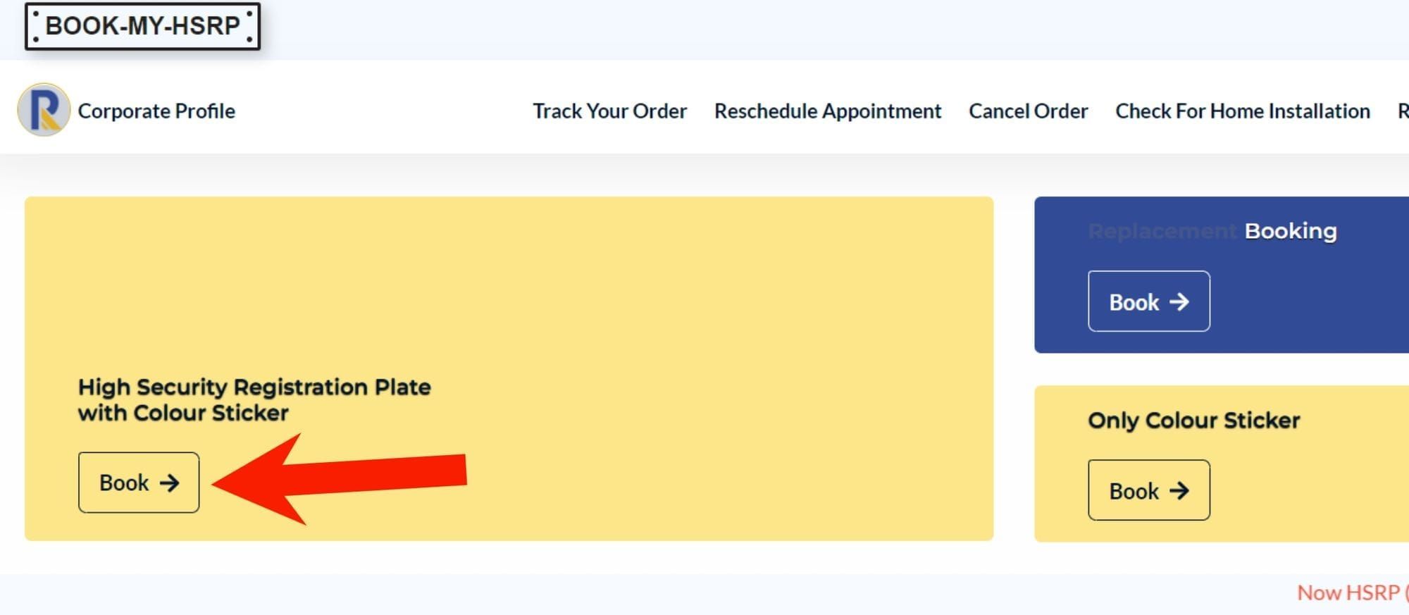 Book MY HSRP Portal